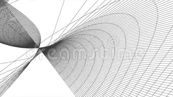 网格网多边形线框抽象绘图运动图形无缝循环动画背景新品质复古视频的预览图