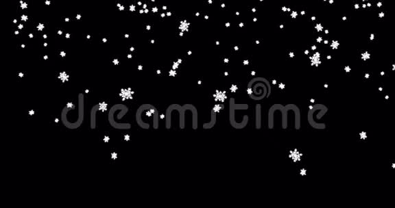 圣诞节的黑色背景雪花从顶部飘落的雪节日的圣诞节视频的预览图