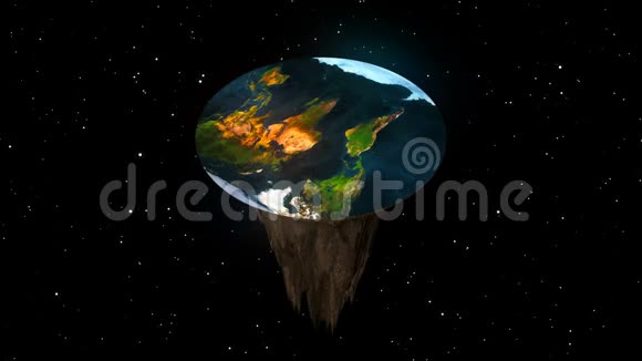 平的行星地球的概念3D渲染视频的预览图