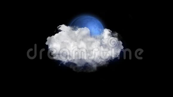 月亮云带有阿尔法频道的天气预报图标视频的预览图