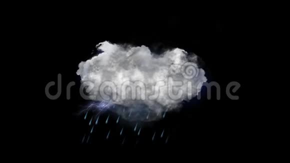 暴雨闪电及阿尔法通道天气预报图标视频的预览图