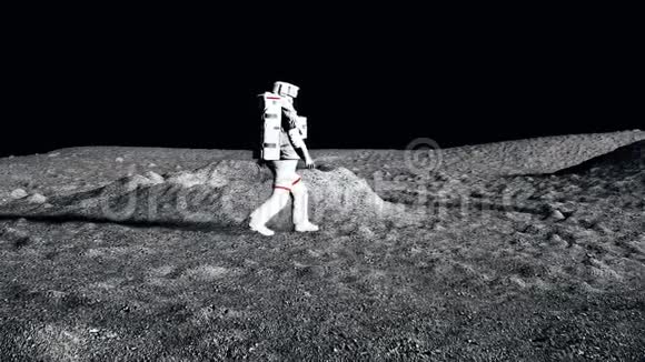 宇航员在月球上行走CG动画视频的预览图