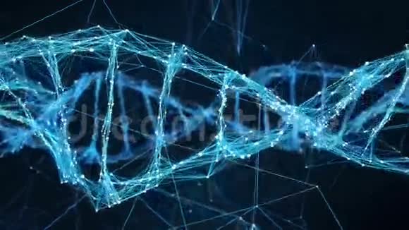 抽象运动背景数字屈膝DNA分子4k环视频的预览图