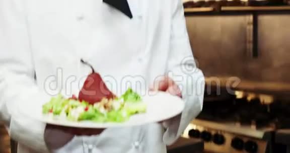 厨师拿着盘子和食物视频的预览图