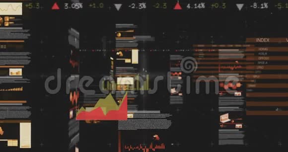 数字综合金融图表4k视频的预览图