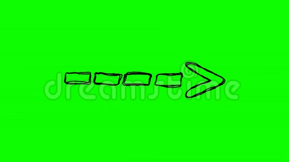 绿色彩色手绘箭头安装胶片视频剪辑视频的预览图