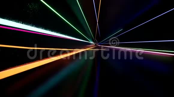 带有霓虹灯的抽象未来主义隧道视频的预览图