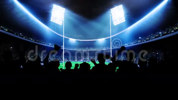 在比赛中闪烁体育场的灯光视频的预览图