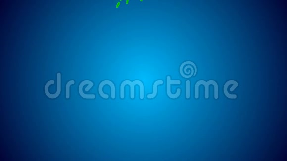 在蓝色背景下以慢动作向水中注入墨水的多色3流动动画冷色的墨水是彩虹视频的预览图