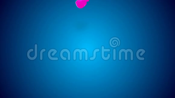 浓墨的多色三维流动在蓝色背景下缓慢地注入水用作背景油墨对视频的预览图