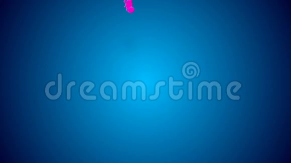 浓墨的多色三维流动在蓝色背景下缓慢地注入水用作背景油墨对视频的预览图