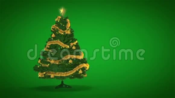 绿色背景上的圣诞树视频的预览图