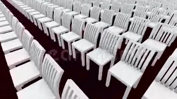 一排排白色的椅子视频的预览图