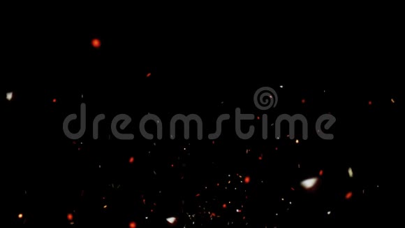 黑色背景上的彩色飞行闪烁粒子的美丽动画视频的预览图