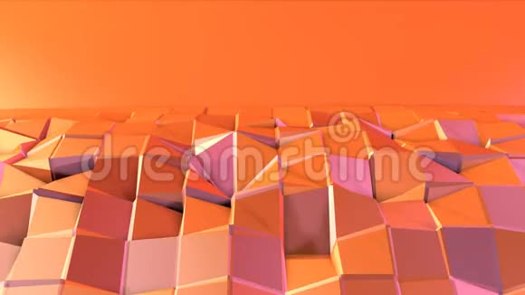 简单的低聚三维表面作为未来的环境软几何低聚运动背景移动纯粉红色视频的预览图