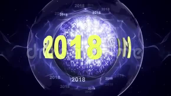 2018年新年动画渲染背景循环视频的预览图