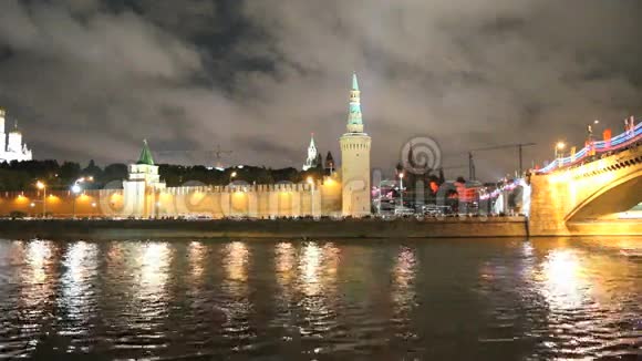 克里姆林宫俄罗斯莫斯科夜景视频的预览图
