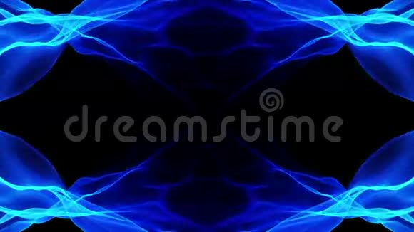 抽象背景黑色背景上的蓝色软运动流动动画视频的预览图
