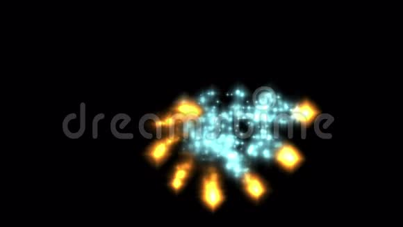 庆祝舞台背景中的烟花抽象粒子VJ艺术背景视频的预览图