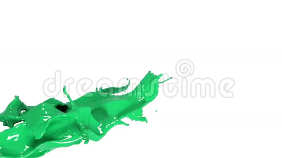 绿色液体飞溅的特写镜头彩色油漆视频的预览图