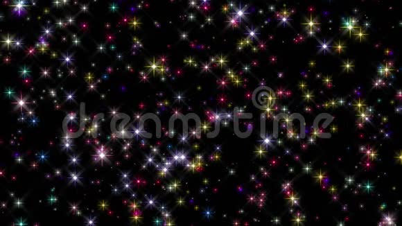 神奇的动画与发光的恒星慢运动4096x2304环4K视频的预览图