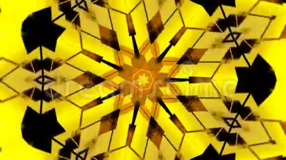 黄金万花筒抽象背景视频的预览图
