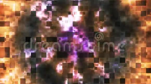 闪烁抽象高科技火灾模式多颜色可循环4K视频的预览图