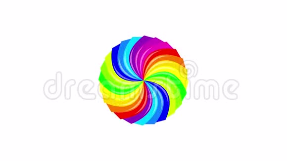 五颜六色的背景彩虹旋转螺旋视频的预览图