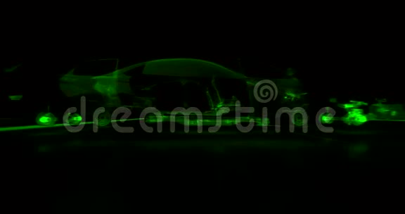 4K未来绿色汽车抽象动画视频的预览图