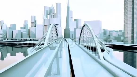 城市建筑中移动摄像机的抽象动画视频的预览图