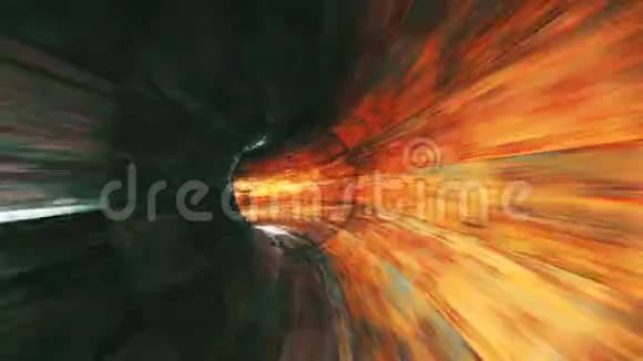 抽象循环背景与动画的飞行在科幻隧道与奇妙的灯光视频的预览图