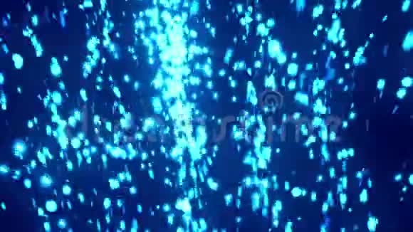 发光优雅的粒子蓝色视频的预览图