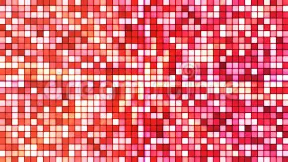 广播闪烁高科技立方体红色抽象循环4K视频的预览图