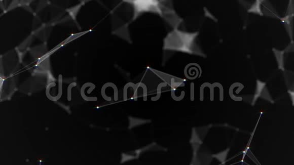 黑色白色丛带点线三角形社会网络互联网科学背景资料视频的预览图