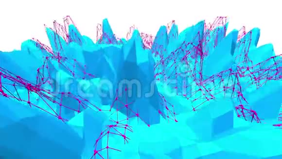 蓝色低聚摇摆面作为摇摆环境蓝色多边形的几何摇摆环境或脉动视频的预览图