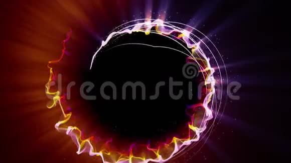 魔法粒子环抽象背景动画渲染循环视频的预览图