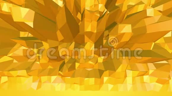 黄色低聚背景振荡摘要低聚表面作为水晶网在时尚的低聚设计多边形视频的预览图