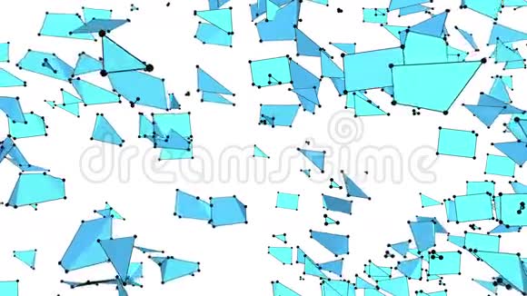 抽象简单的蓝色挥动三维网格或网格作为数学环境蓝色几何振动环境或脉动数学视频的预览图