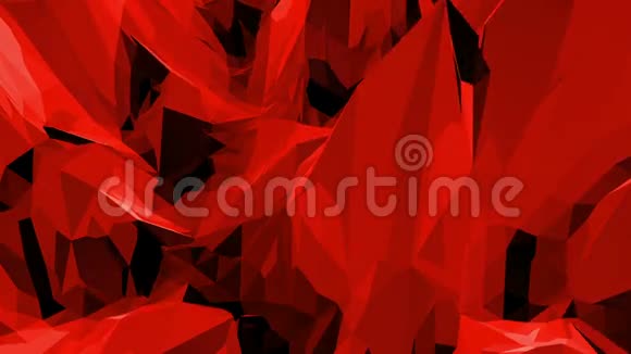 抽象挥动红色低聚表面作为数字背景在时尚低聚设计多角形镶嵌背景视频的预览图