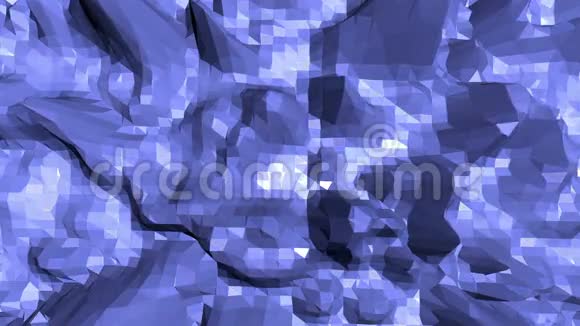 蓝色低聚波面作为流行环境蓝色多边形的几何摇摆环境或脉动视频的预览图