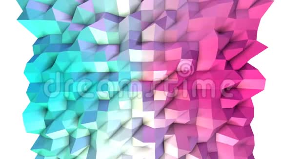 抽象简单的蓝色粉红色低聚三维表面作为简单的背景软几何低聚运动背景视频的预览图