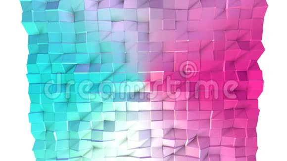 摘要简单的蓝色粉红色低聚三维表面作为分子背景软几何低聚运动背景视频的预览图