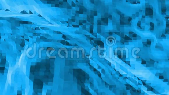 蓝色低聚发光表面作为几何网格蓝色多边形几何发光环境或脉动背景视频的预览图