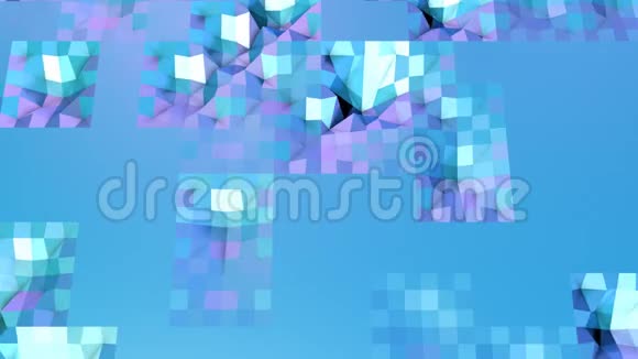 摘要简单的蓝紫低聚三维表面作为三维卡通背景软几何低聚运动背景视频的预览图