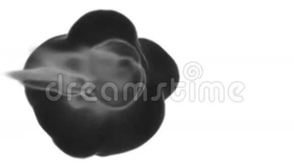 抽象背景黑色墨水或烟雾与阿尔法面具的运动效果和合成VFX美丽的墨云或视频的预览图
