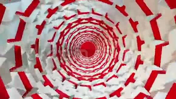 红色和白色的抽象隧道视频的预览图