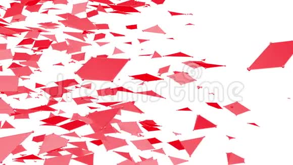 抽象干净的红色挥动三维网格或网格作为抽象干净的环境红色几何振动环境或视频的预览图