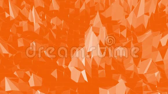 摘要将橙色低聚面转换为具有顶点的多角形镶嵌背景卡通现代三维尖峰视频的预览图
