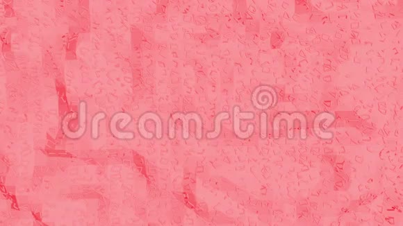 玫瑰色或粉红色低聚表面作为晶体网卡通中多边形数字镶嵌红色环境或背景视频的预览图