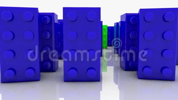 蓝色和绿色的玩具积木视频的预览图